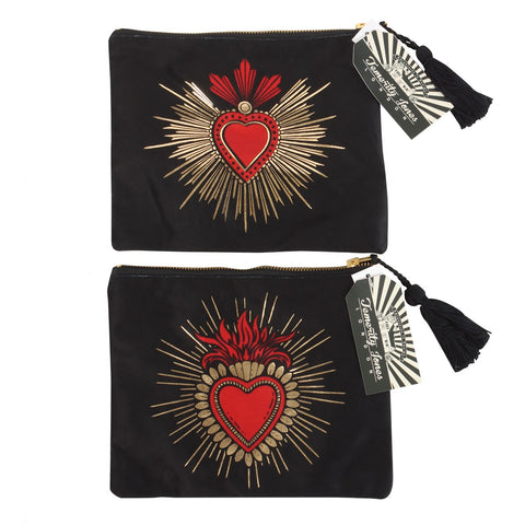 Sacred Heart Velvet Snyrtitaska/Pennaveski