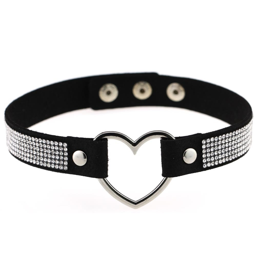 Heart Rhinestone Choker