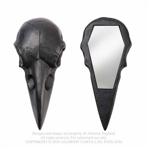 Black Raven Skull Spegill